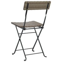 Bistrostoelen 4 st inklapbaar poly rattan en staal grijs 7
