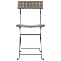 Bistrostoelen 6 st inklapbaar poly rattan en staal grijs 4