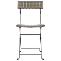 Bistrostoelen 8 st inklapbaar poly rattan en staal grijs 4