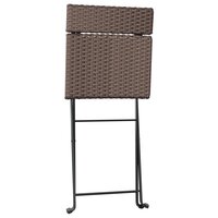 Bistrostoelen 2 st inklapbaar poly rattan en staal bruin 7