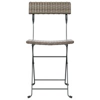 Bistrostoelen 2 st inklapbaar poly rattan en staal grijs 4