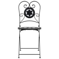 Bistrostoelen 2 st inklapbaar keramiek zwart en wit 5