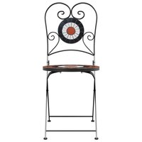 Bistrostoelen 2 st inklapbaar keramiek terracottakleurig en wit 5