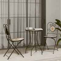 Bistrostoelen 2 st inklapbaar keramiek terracottakleurig en wit 3