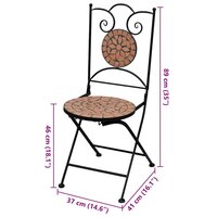 Bistrostoelen inklapbaar 2 st keramiek terracottakleurig 7