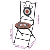 Bistrostoelen inklapbaar 2 st keramiek terracottakleurig en wit 7