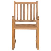 Schommelstoel met blauw kussen massief teakhout 3