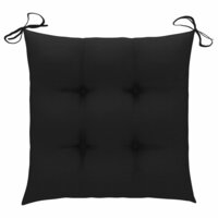 Schommelstoel met zwart kussen massief teakhout 3