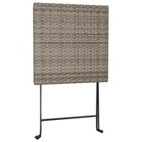 3-delige Bistroset inklapbaar poly rattan grijs 7