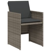 3-delige Bistroset met kussens poly rattan grijs 4
