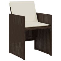 3-delige Bistroset met kussens poly rattan bruin 4