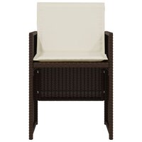 3-delige Bistroset met kussens poly rattan bruin 5