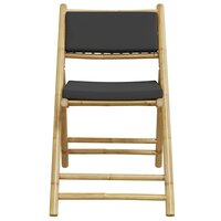 Bistroset 2 st inklapbaar met kussens bamboe donkergrijs 5