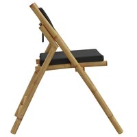 Bistroset 2 st inklapbaar met kussens bamboe donkergrijs 6