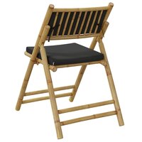 Bistroset 2 st inklapbaar met kussens bamboe donkergrijs 7