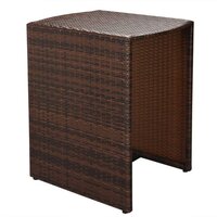 3-delige Bistroset met kussens poly rattan bruin 5