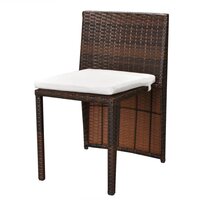3-delige Bistroset met kussens poly rattan bruin 7