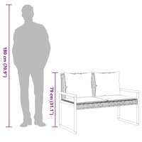 Tuinbank met kussen poly rattan en acaciahout zwart 9