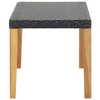 Tuinbank 120 cm poly rattan en massief acaciahout zwart 3