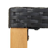 Tuinbank 120 cm poly rattan en massief acaciahout zwart 4