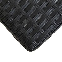 Tuinbank 120 cm poly rattan en massief acaciahout zwart 5