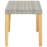 Tuinbank 120 cm poly rattan en massief acaciahout grijs 3