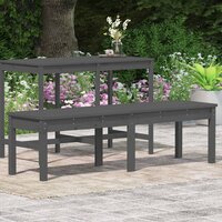 Tuinbank 2-zits 159,5x44x45 cm massief grenenhout grijs 3