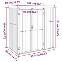 Tuinschuur 161x89x161 cm gegalvaniseerd staal grijs 7
