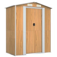 Tuinschuur 192x108x223 cm gegalvaniseerd staal lichtbruin 2