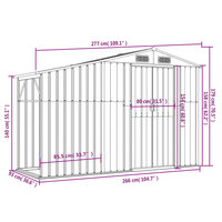 Tuinschuur 277x93x179 cm gegalvaniseerd staal bruin 9