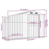 Tuinschuur 277x93x179 cm gegalvaniseerd staal bruin 9