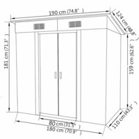 Tuinschuur metaal groen 8