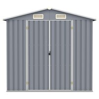 Tuinschuur 205x129x183 cm gegalvaniseerd staal grijs  3