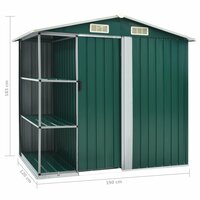 Tuinschuur met rek 205x130x183 cm ijzer groen 8