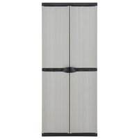 Tuinkast met 3 schappen 68x40x168 cm grijs en zwart 2