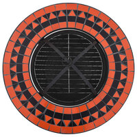 Vuurtafel moza&iuml;ek 68 cm keramiek terracottakleurig en wit 8