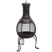 Tuinkachel met pook 39x39x90 cm staal 3