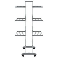 Droogrek met wieltjes 89x64x129 cm aluminium 5