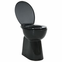 Toilet verhoogd 7 cm soft-close randloos keramiek zwart 2