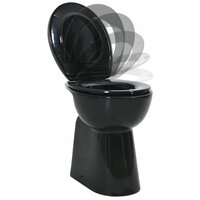 Toilet verhoogd 7 cm soft-close randloos keramiek zwart 3