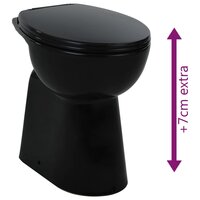 Toilet verhoogd 7 cm soft-close randloos keramiek zwart 9