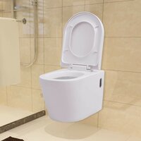 Hangend toilet met verborgen stortbak keramiek wit 2