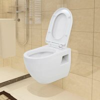 Hangend toilet met verborgen stortbak keramiek wit 2
