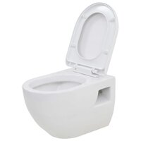 Hangend toilet met verborgen stortbak keramiek wit 6