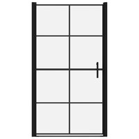 Douchedeur 100x178 cm gehard glas zwart 3