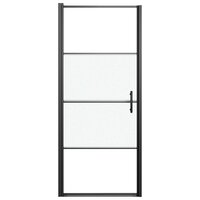 Douchedeur halfmat 81x195 cm gehard glas zwart 3