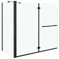 Douche klapwand 120x68x130 cm ESG zwart 2