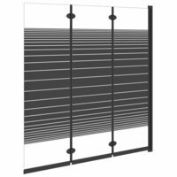 Douchewand inklapbaar 3 panelen 130x130 cm ESG zwart 7