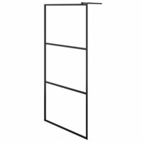Inloopdouchewand transparant 80x195 cm ESG-glas zwart 2