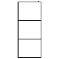 Inloopdouchewand transparant 80x195 cm ESG-glas zwart 3